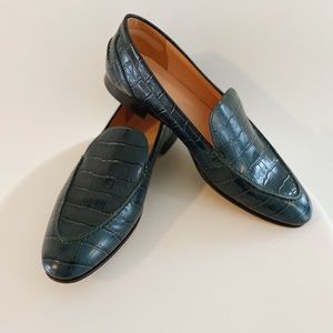 J.Crew Academy Loafers in crocodile-embossed leather